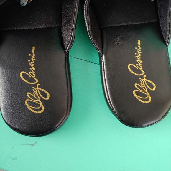 Oleg Cassini Vintage Black Faux Leather Slip On Mules Size Women's 7 - Picture 5 of 6